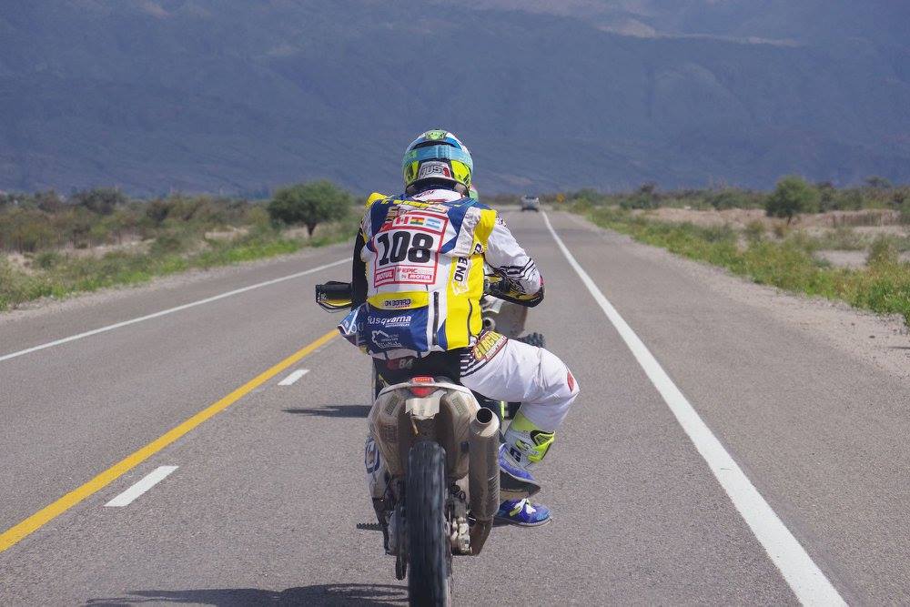 Fausto Vignola in moto al Rally Dakar 2018